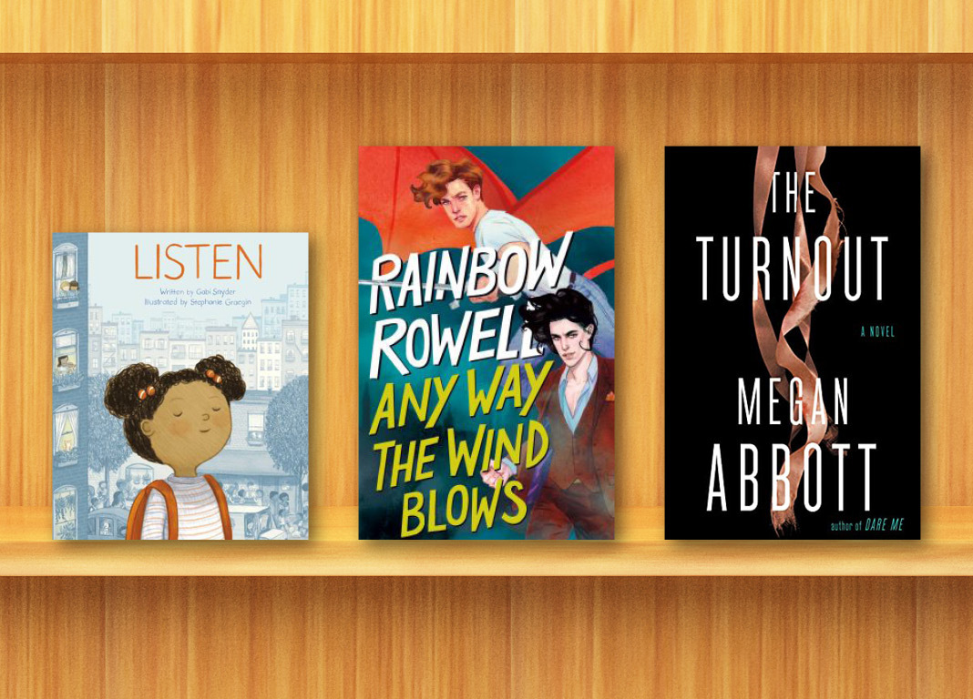 Book images: Listening, Any Way the Wind Blows, The Turnout